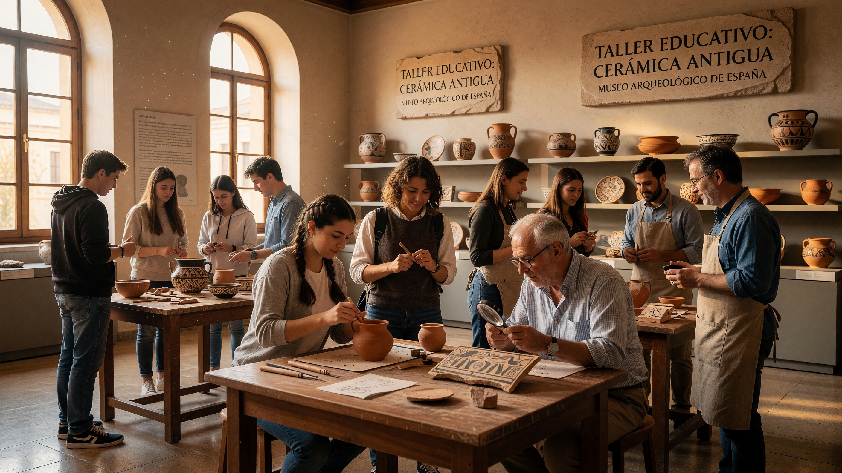 Estudiantes en taller práctico de restauración